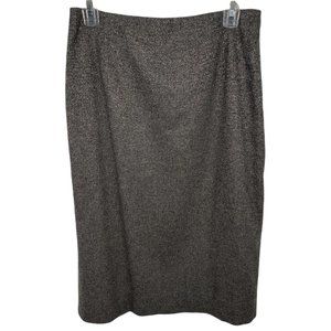 Eccoci Gray Silver Metallic Lined Wool Pencil Skirt Women's Size 8